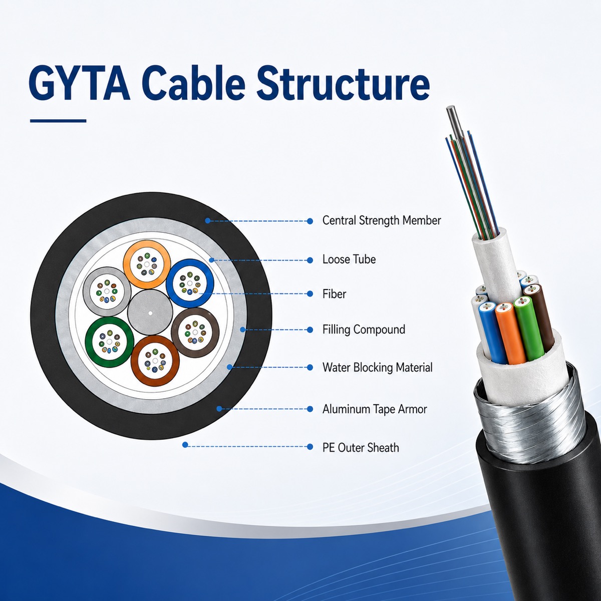 GYTA Duct Fiber Cable produit et référence de construction 2